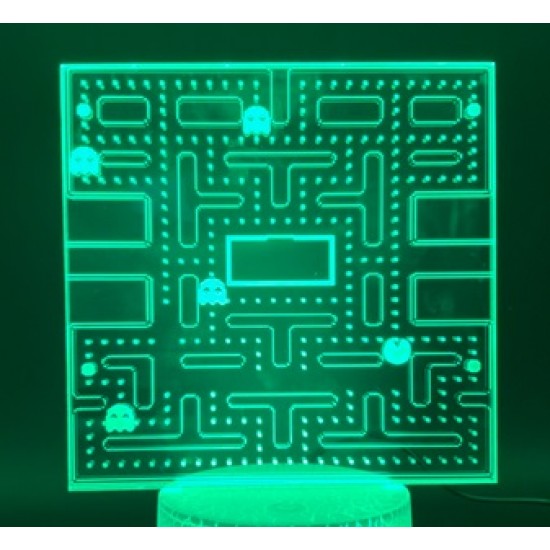 Lampara Efecto 3d,  PACMAN