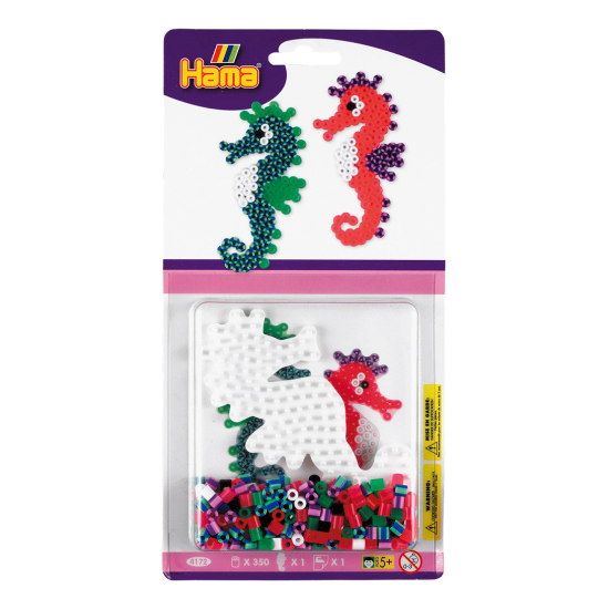 Hama Beads,  Set 350 piezas + placa pequeña + papel 