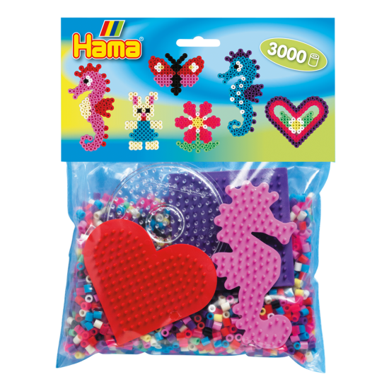 Hama Beads, Pack  Principiantes para grupos, 3000 piezas, mod 4412