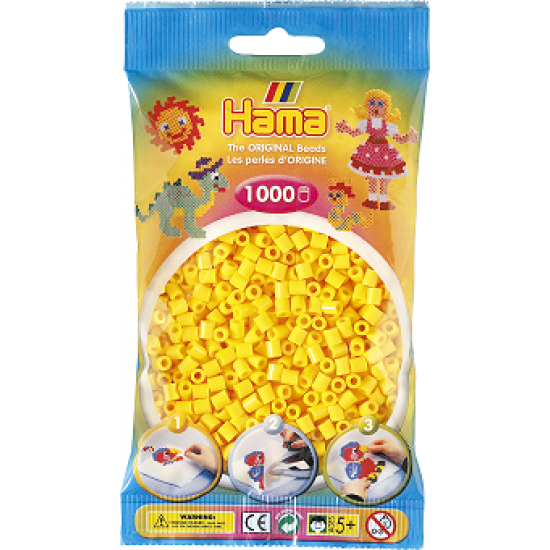 Hama Beads, MIDI Amarillo, 1000 piezas