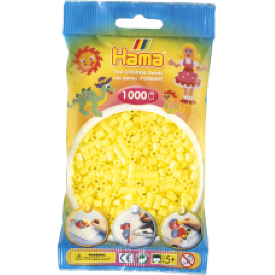 Hama Beads, MIDI Amarillo Pastel, 1000 piezas