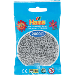 Hama Beads, Mini Gris claro, de 2000 piezas