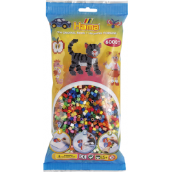 Hama Beads,  BOLSA GIGANTE 50 COLORES, de 6000 piezas MIDI