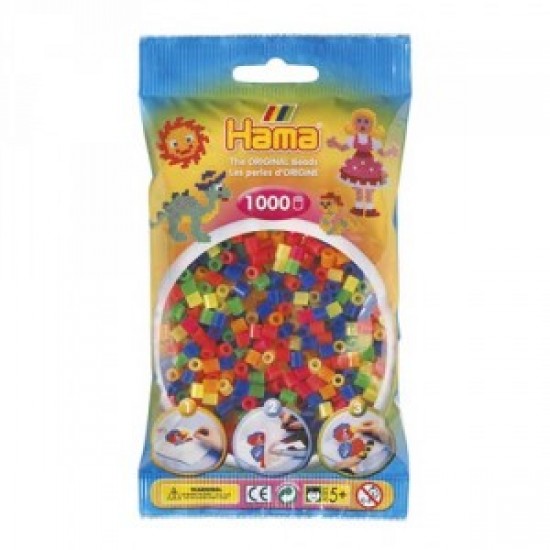 Hama Beads, MIDI MIX FLUOR , 1000 piezas