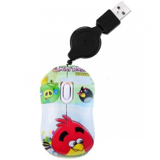 MOUSE RETRACTIL USB ANGRY BIRDS USB PARA PC O NOTEBOOK