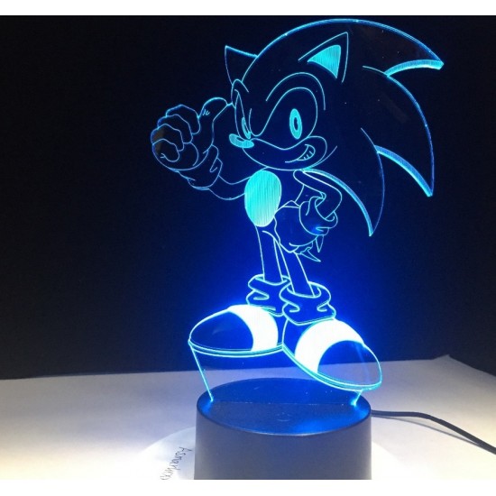 Lampara Efecto 3d, Sonic Lampara Efecto 3d, Sonic